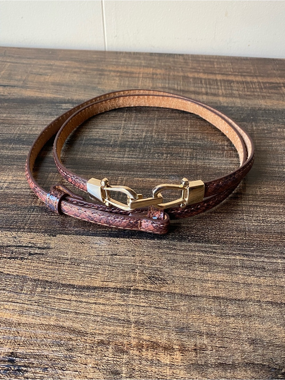 Skinny Leather Belt, 36”